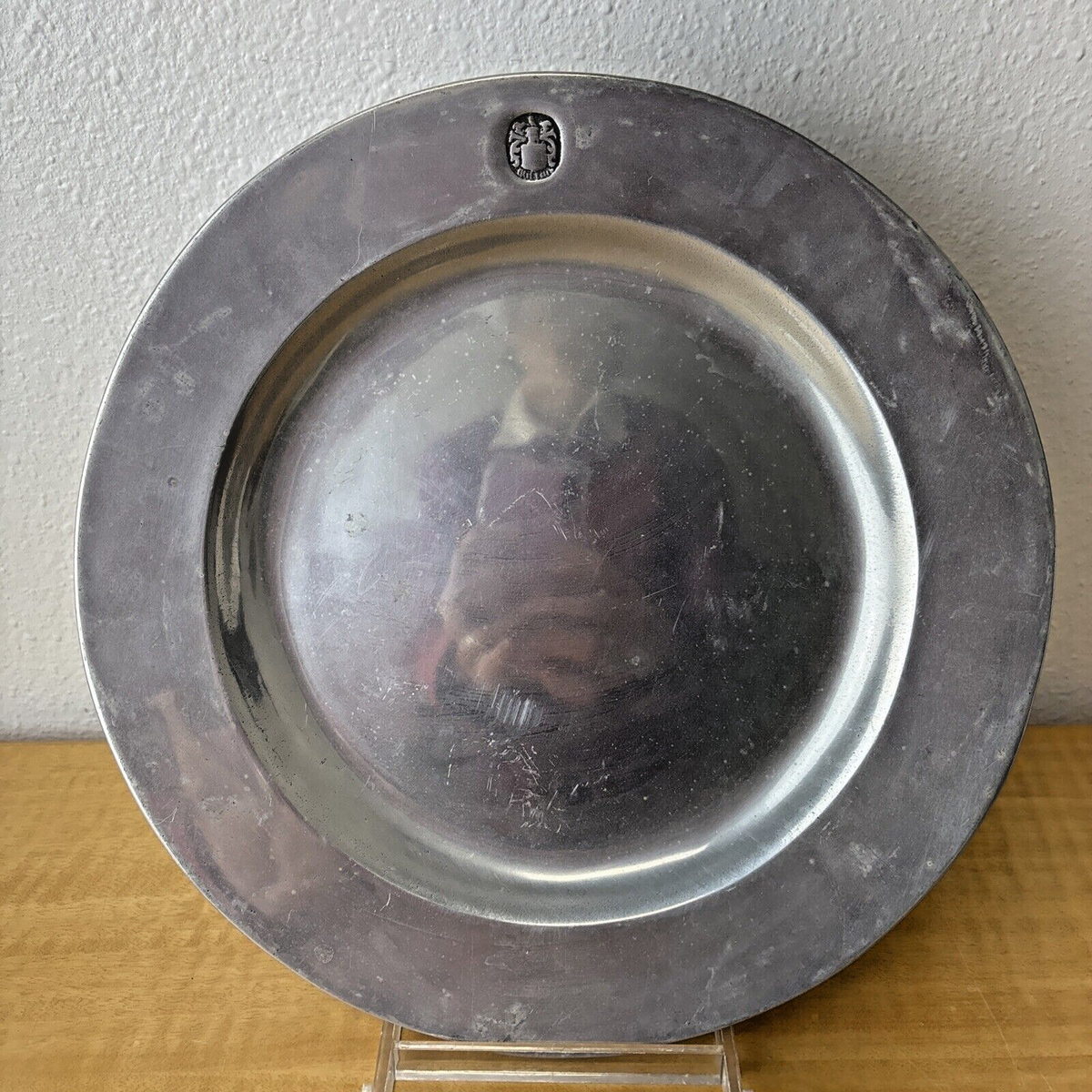 VINTAGE PEWTER WILTON RWP PLATE DINNER PLATE SERVING WARE