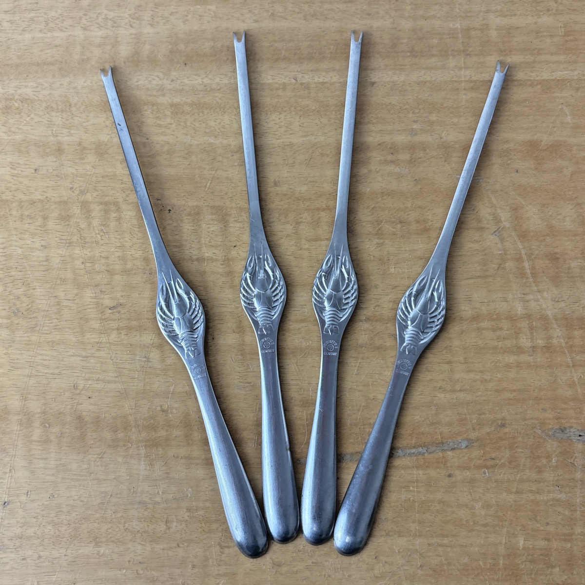 Rostfrei Germany 4 Piece 8 inch Long Lobster Fork Set Stainless