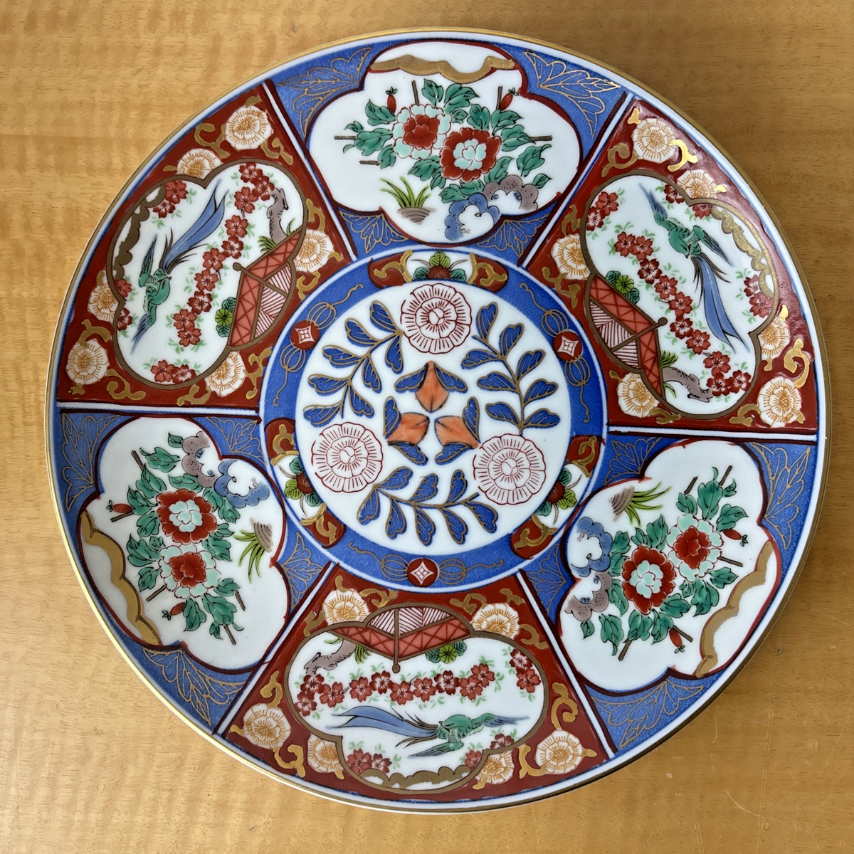 GOLD IMARI HAND PAINTED STYLE PLATE DISH ~SZ-9.5” RARE