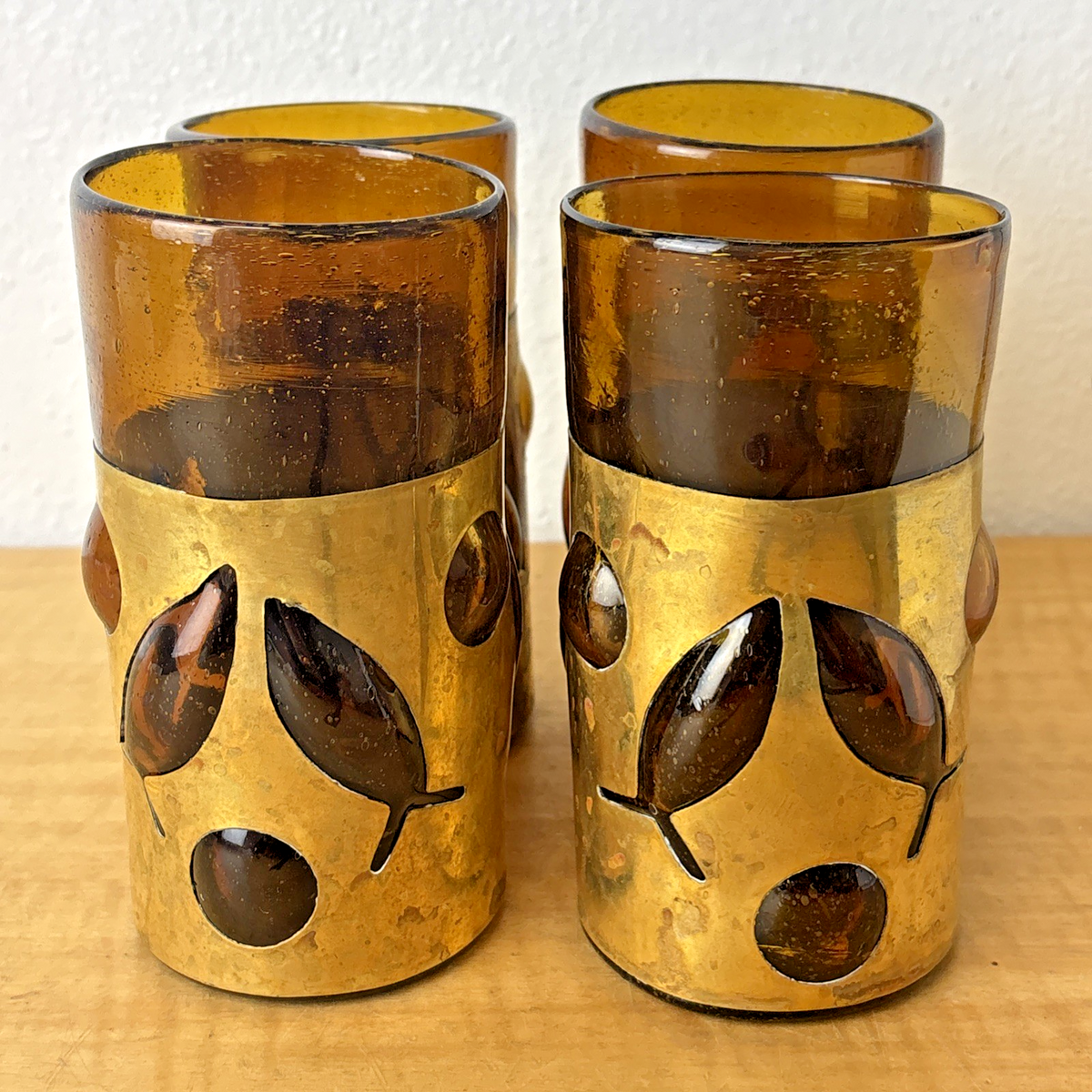 Vintage Mexican Folk Art Blown Glass Fish Copper Cup Felipe