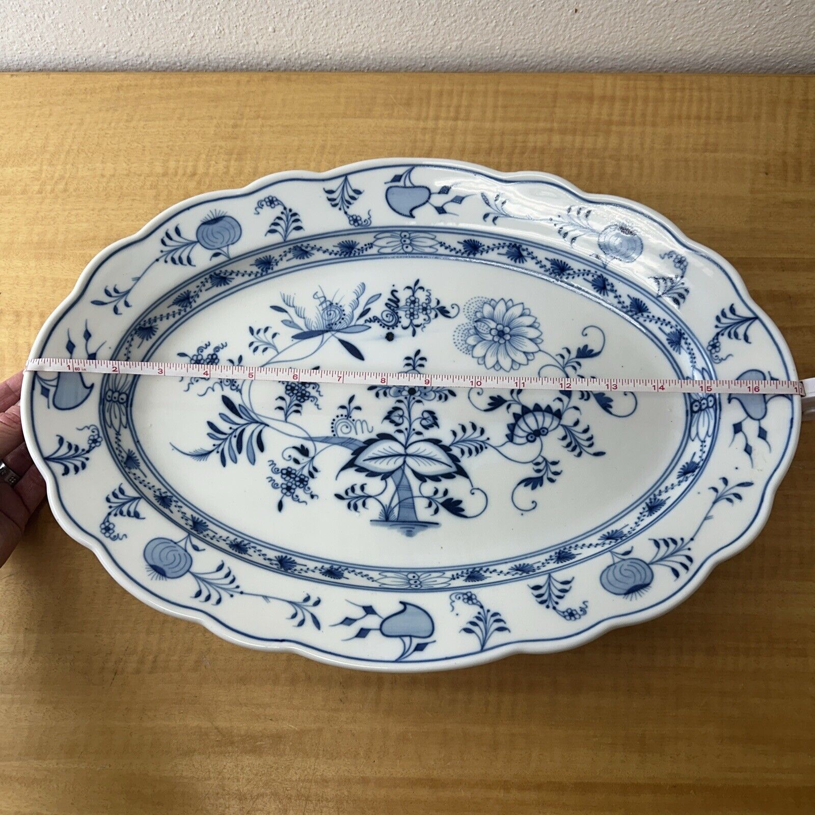 Vintage Small shops Blue Onion Oval Platter