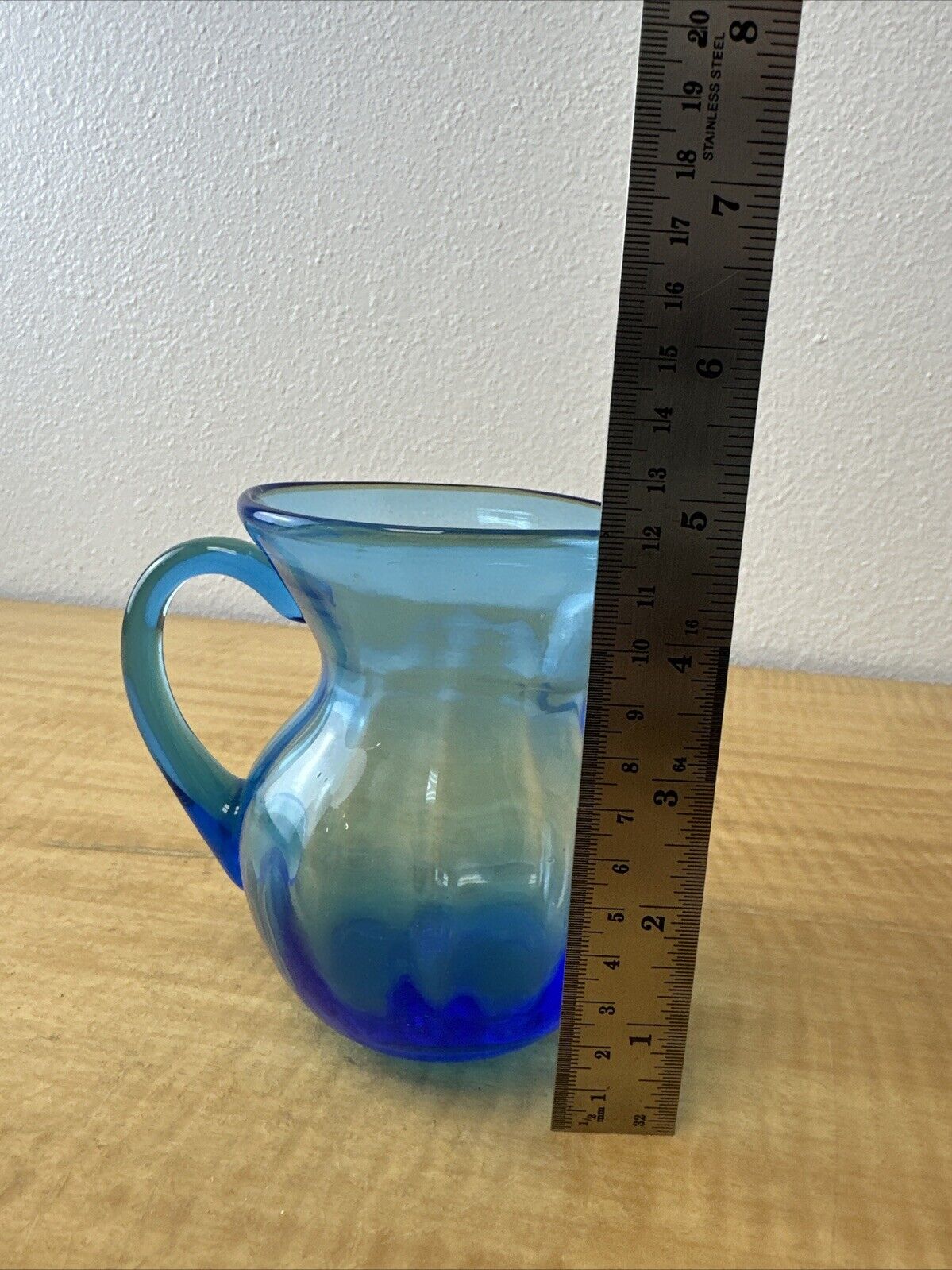 Vintage fashion Art Glass Blown Pitcher