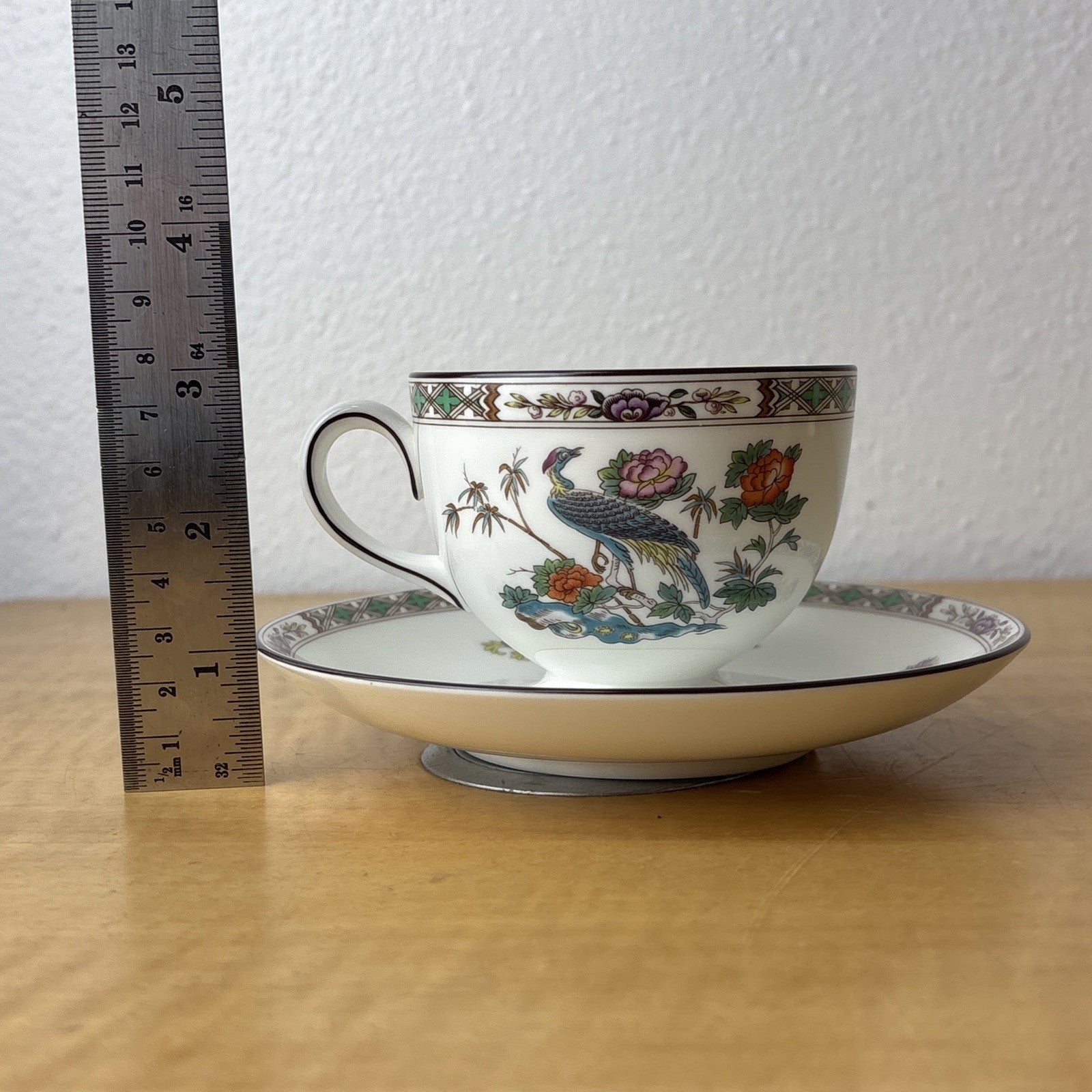 Wedgwood KUTANI CRANE , Tea Cup & Saucer , Bone China ( 12